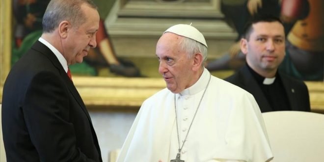 اردوغان و پاپ فرانسیس درباره حملات اسرائیل به فلسطین رایزنی کردند