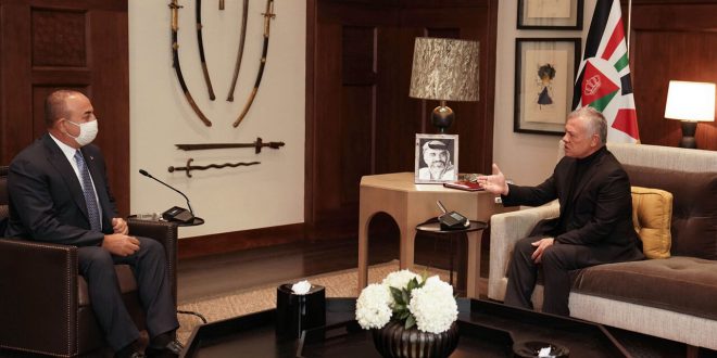 شاه اردن و وزیر خارجه ترکیه درباره تحولات منطقه گفت‌وگو کردند