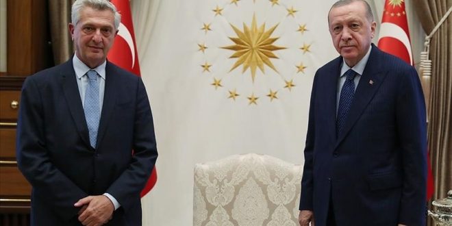 دیدار اردوغان با رئیس کمیساریای عالی پناهندگان سازمان ملل متحد
