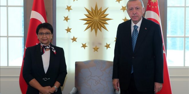 دیدار اردوغان با وزیر خارجه اندونزی